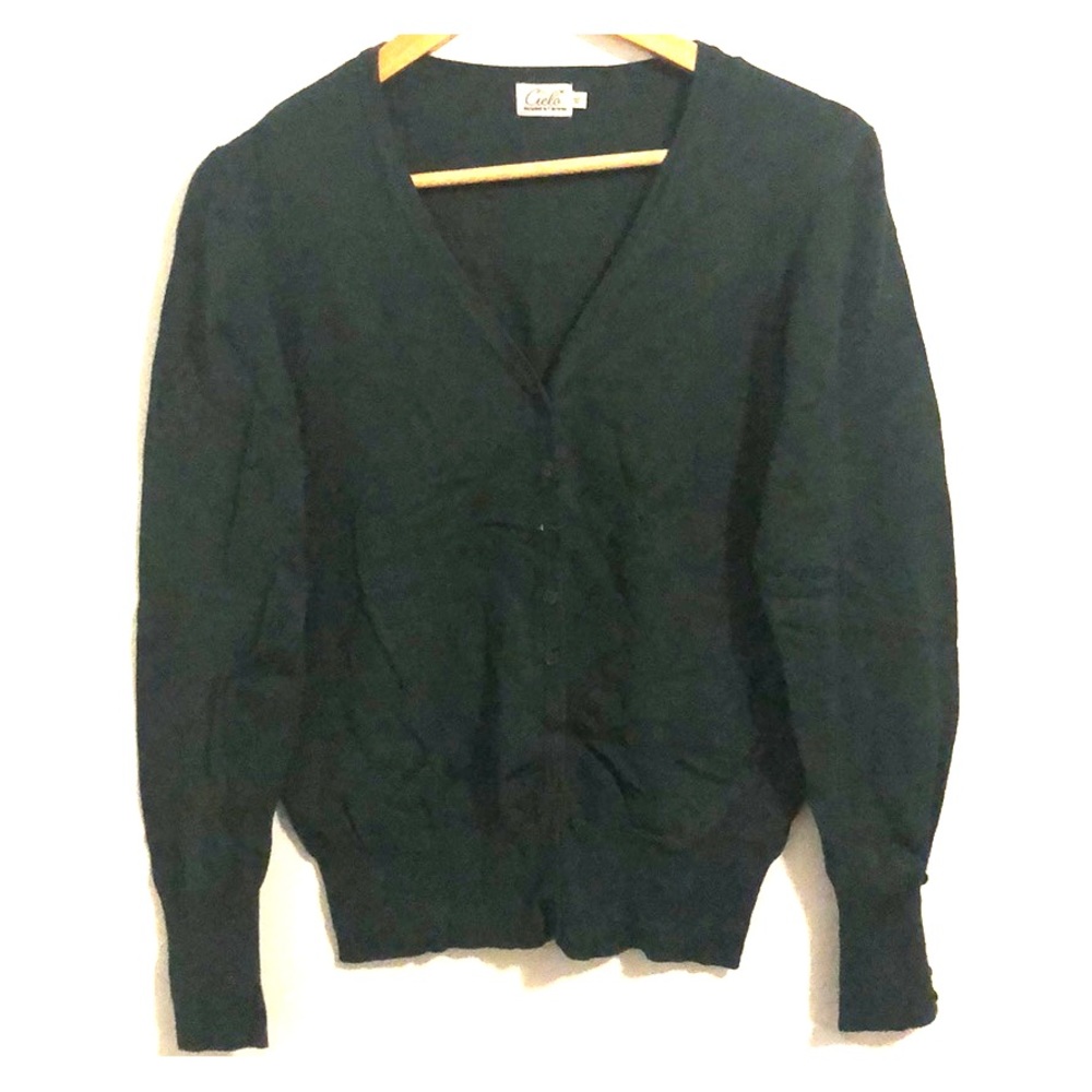 Hunter green button down cardigan